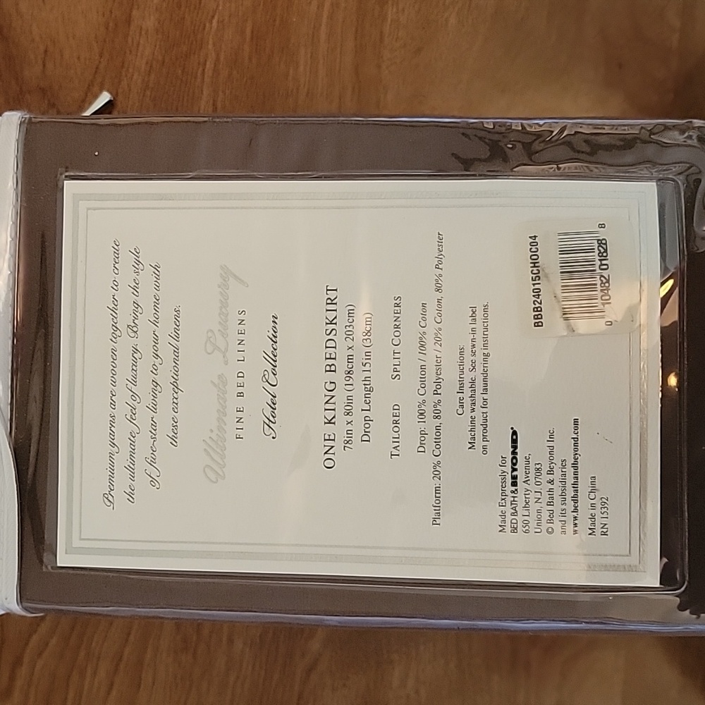 Ultimate Luxury King Bedskirt New In Package Brown 100% Cotton 15" Drop Length - Picture 3 of 5